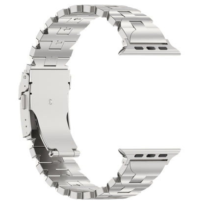 For Apple Watch SE 2023 44mm Butterfly Type Titanium Steel Watch Band(Silver) - Watch Bands by PMC Jewellery | Online Shopping South Africa | PMC Jewellery