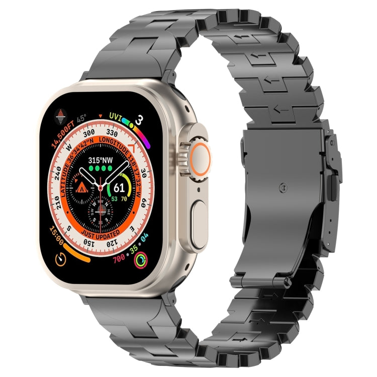 For Apple Watch Ultra 2 49mm Butterfly Type Titanium Steel Watch Band(Grey) - Watch Bands by PMC Jewellery | Online Shopping South Africa | PMC Jewellery