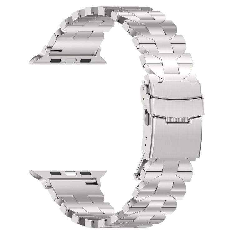 For Apple Watch Series 7 41mm Butterfly Type Titanium Steel Watch Band(Silver) - Watch Bands by PMC Jewellery | Online Shopping South Africa | PMC Jewellery