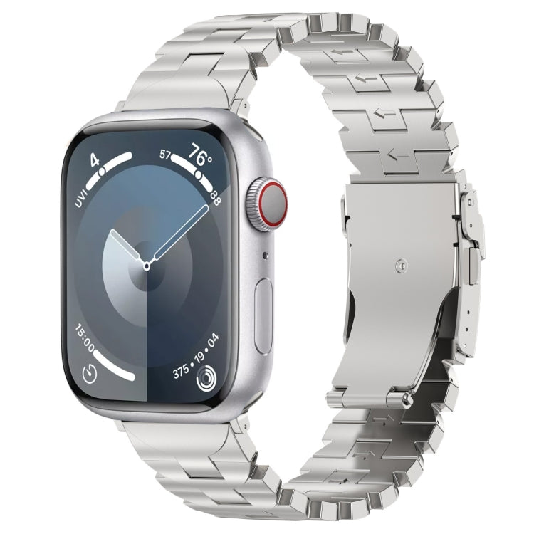 For Apple Watch Series 7 45mm Butterfly Type Titanium Steel Watch Band(Silver) - Watch Bands by PMC TechLife | Online Shopping South Africa | PMC TechLife