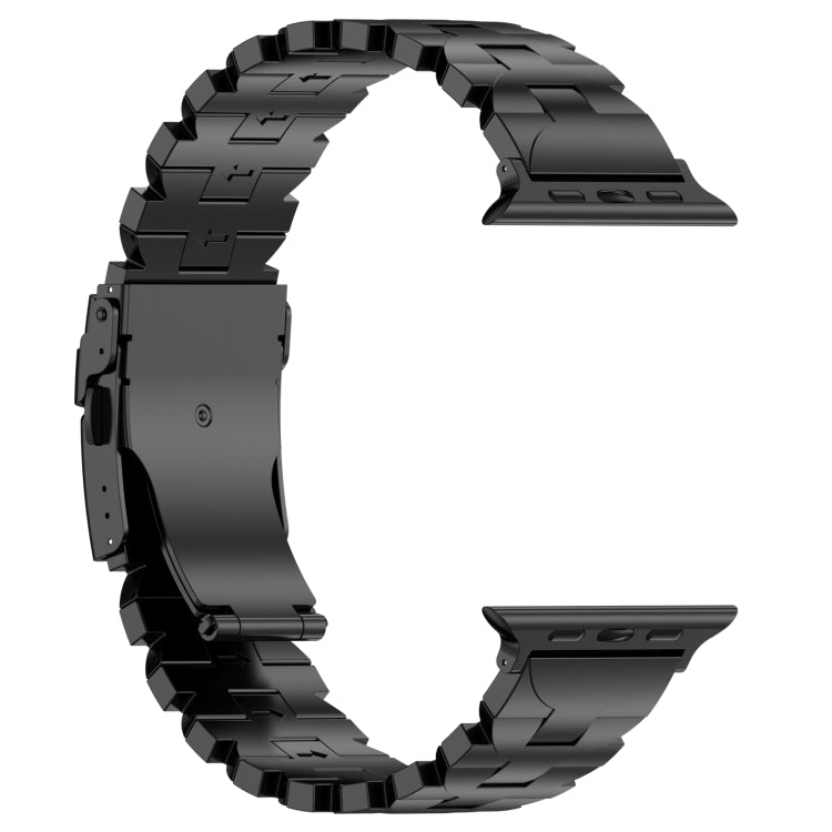 For Apple Watch SE 44mm Butterfly Type Titanium Steel Watch Band(Black) - Watch Bands by PMC TechLife | Online Shopping South Africa | PMC TechLife