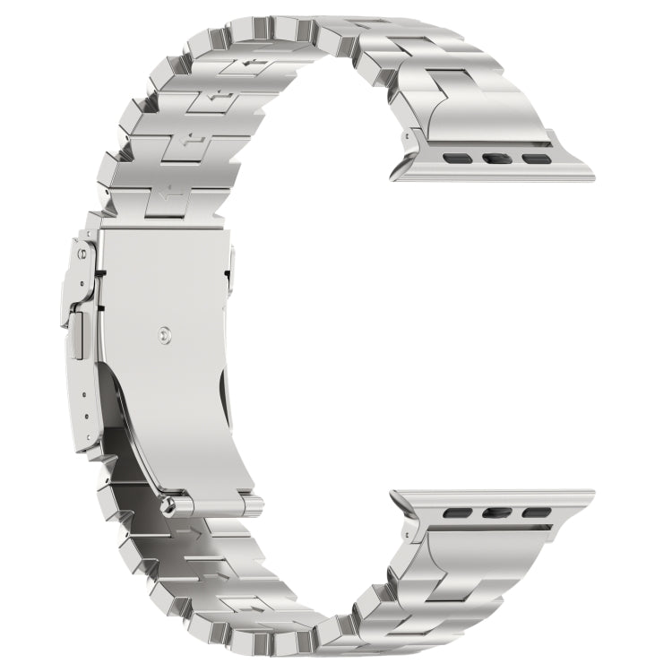 For Apple Watch Series 6 40mm Butterfly Type Titanium Steel Watch Band(Silver) - Watch Bands by PMC Jewellery | Online Shopping South Africa | PMC Jewellery