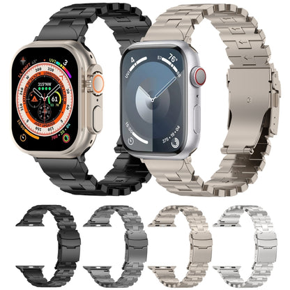 For Apple Watch SE 2023 44mm Butterfly Type Titanium Steel Watch Band(Grey) - Watch Bands by PMC Jewellery | Online Shopping South Africa | PMC Jewellery