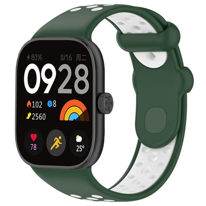 For Redmi Watch 4 Two Color Silicone Sports Watch Band(Dark Green White) - Watch Bands by PMC Jewellery | Online Shopping South Africa | PMC Jewellery