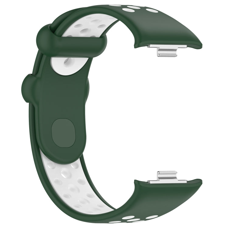 For Redmi Watch 4 Two Color Silicone Sports Watch Band(Dark Green White) - Watch Bands by PMC Jewellery | Online Shopping South Africa | PMC Jewellery