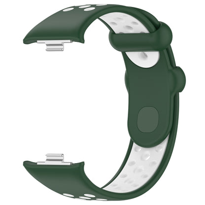 For Redmi Watch 4 Two Color Silicone Sports Watch Band(Dark Green White) - Watch Bands by PMC Jewellery | Online Shopping South Africa | PMC Jewellery