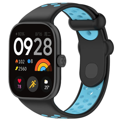 For Redmi Watch 4 Two Color Silicone Sports Watch Band(Black Blue) - Watch Bands by PMC Jewellery | Online Shopping South Africa | PMC Jewellery