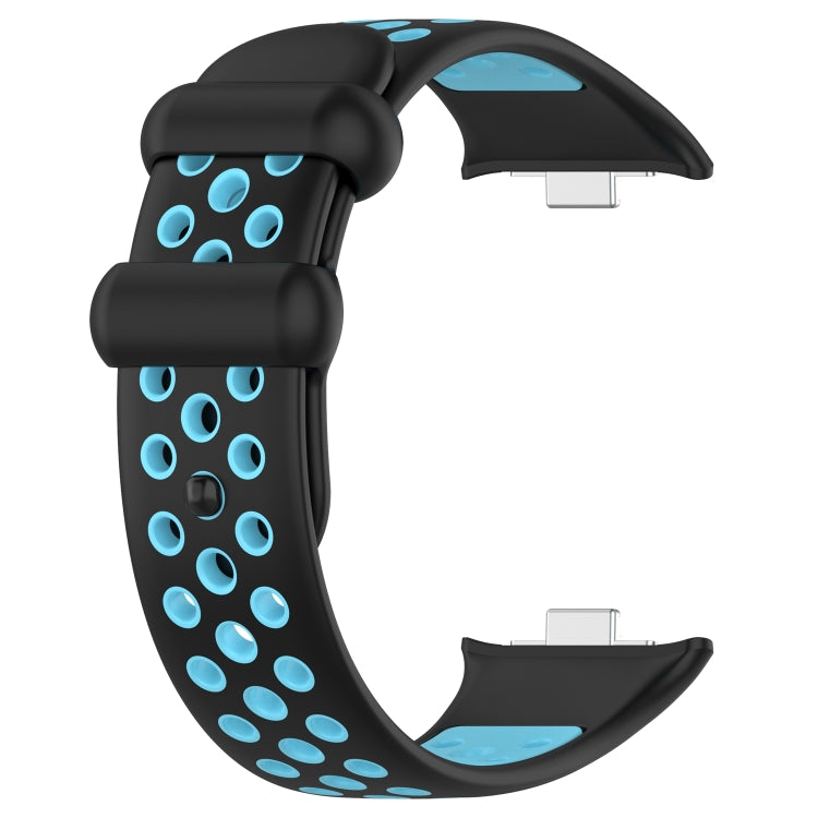 For Redmi Watch 4 Two Color Silicone Sports Watch Band(Black Blue) - Watch Bands by PMC Jewellery | Online Shopping South Africa | PMC Jewellery