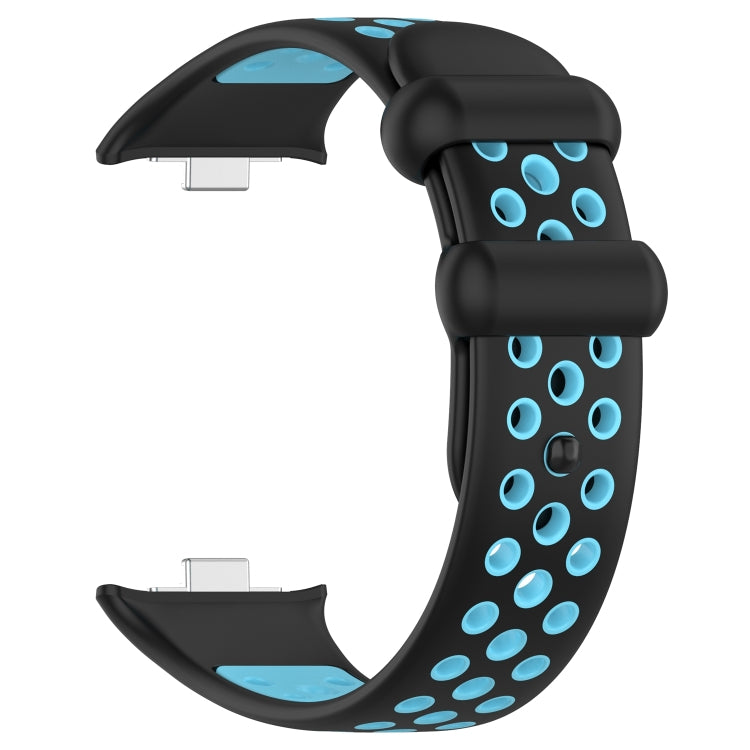 For Redmi Watch 4 Two Color Silicone Sports Watch Band(Black Blue) - Watch Bands by PMC Jewellery | Online Shopping South Africa | PMC Jewellery