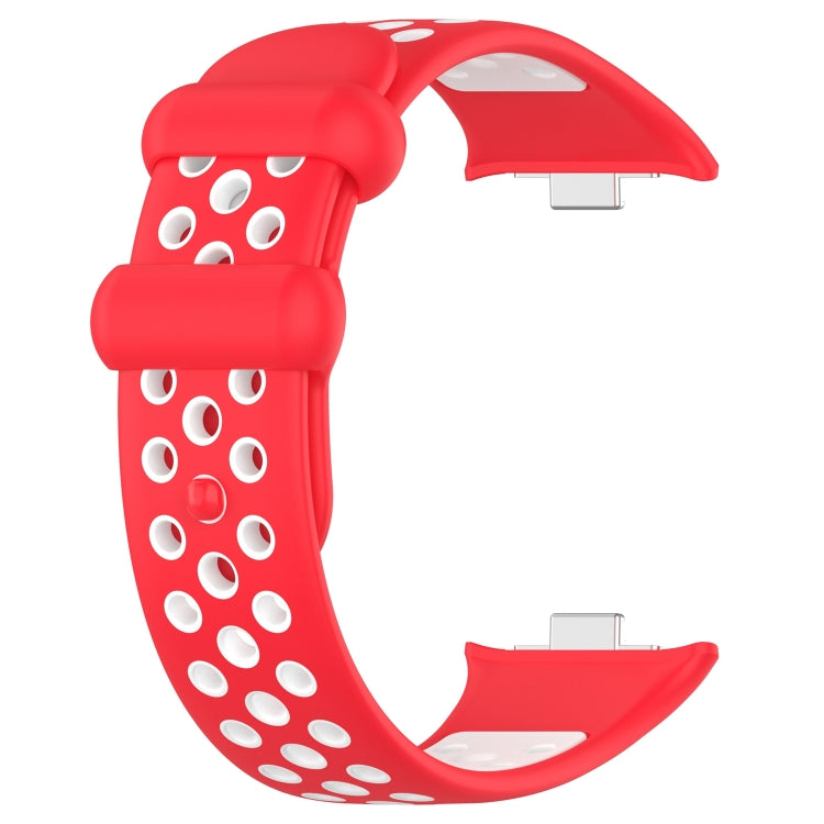 For Redmi Watch 4 Two Color Silicone Sports Watch Band(Red White) - Watch Bands by PMC Jewellery | Online Shopping South Africa | PMC Jewellery