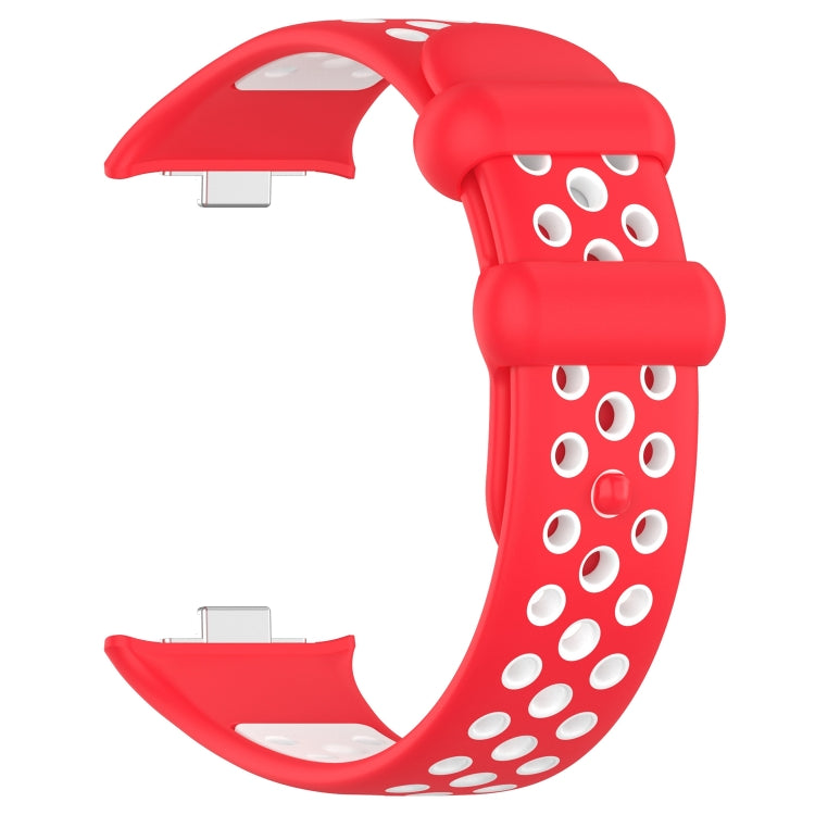 For Redmi Watch 4 Two Color Silicone Sports Watch Band(Red White) - Watch Bands by PMC Jewellery | Online Shopping South Africa | PMC Jewellery