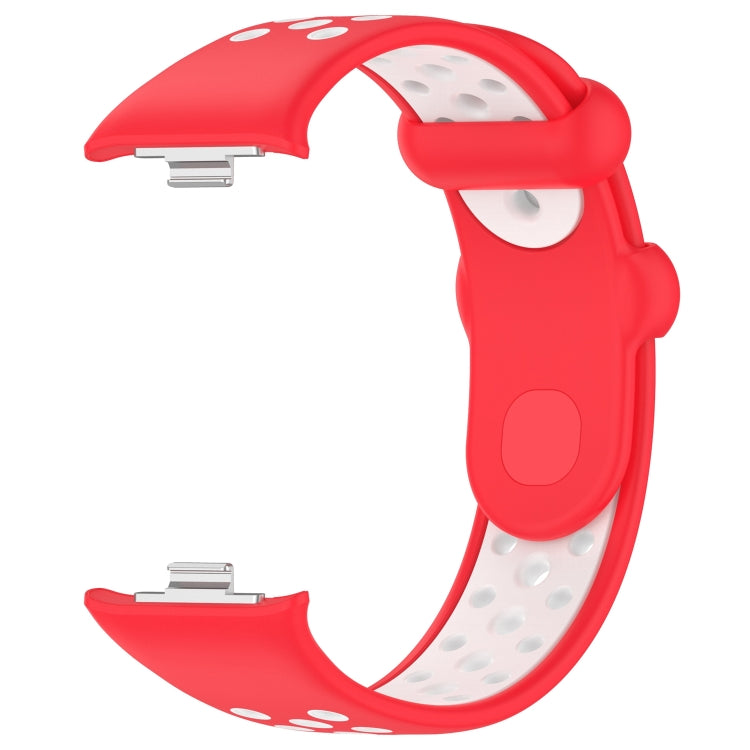 For Redmi Watch 4 Two Color Silicone Sports Watch Band(Red White) - Watch Bands by PMC Jewellery | Online Shopping South Africa | PMC Jewellery