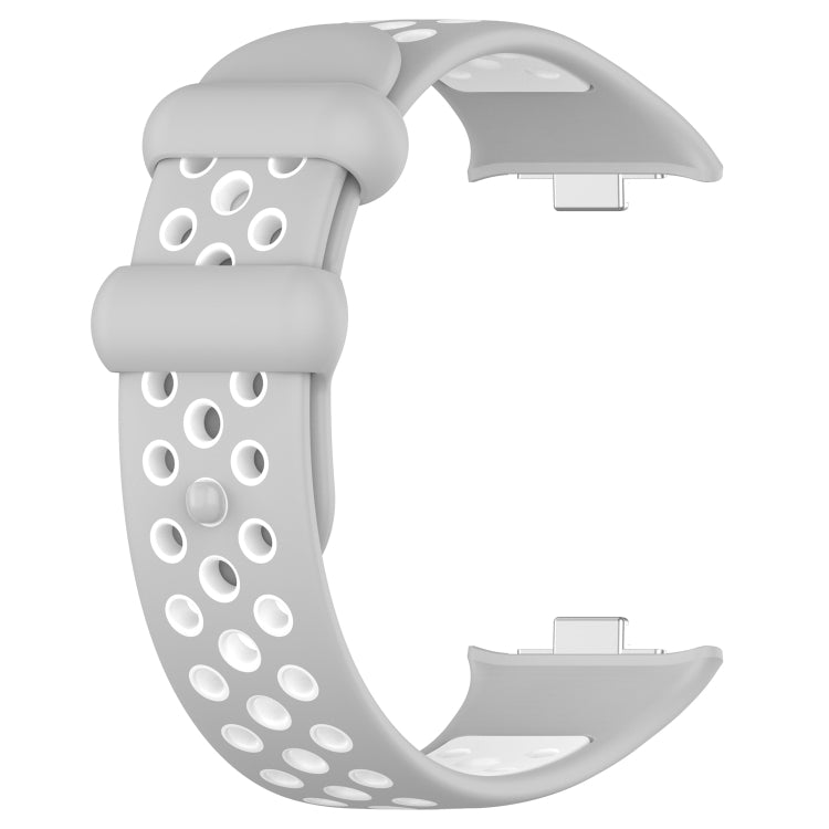 For Redmi Watch 4 Two Color Silicone Sports Watch Band(Grey White) - Watch Bands by PMC Jewellery | Online Shopping South Africa | PMC Jewellery