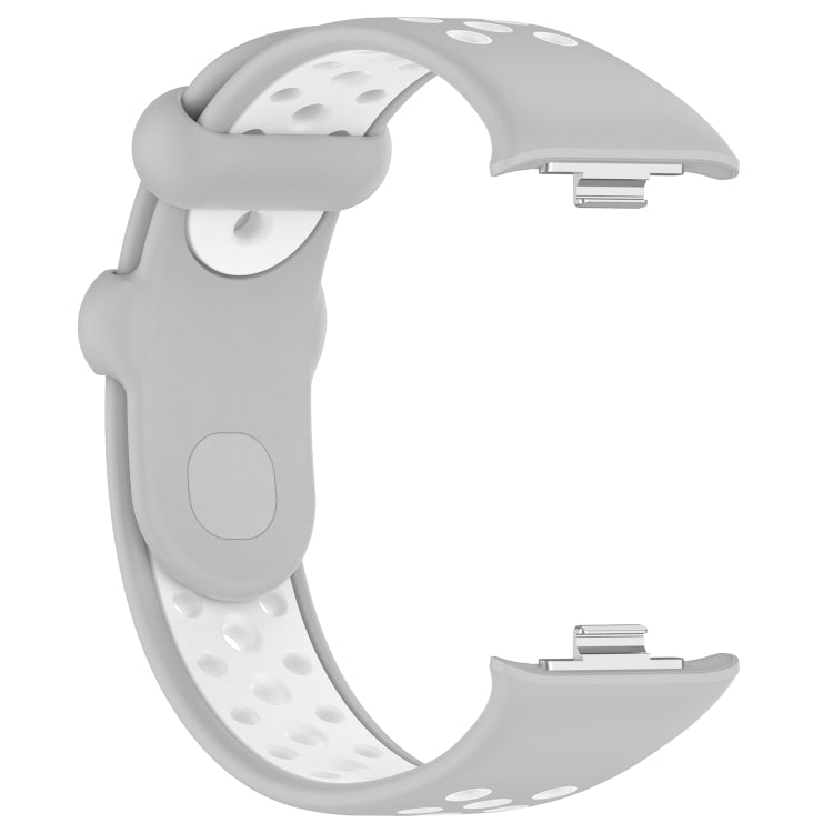 For Redmi Watch 4 Two Color Silicone Sports Watch Band(Grey White) - Watch Bands by PMC Jewellery | Online Shopping South Africa | PMC Jewellery