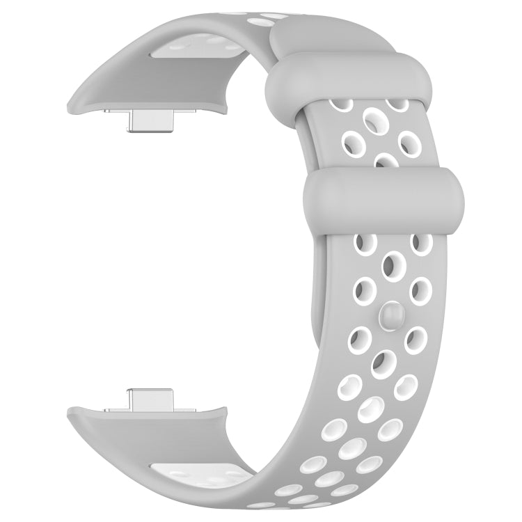 For Redmi Watch 4 Two Color Silicone Sports Watch Band(Grey White) - Watch Bands by PMC Jewellery | Online Shopping South Africa | PMC Jewellery