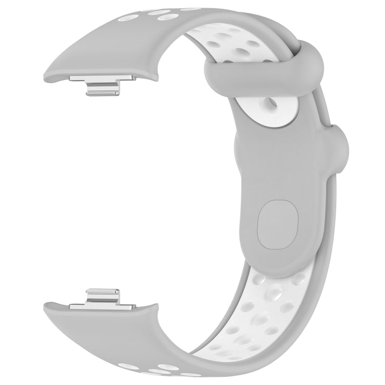 For Redmi Watch 4 Two Color Silicone Sports Watch Band(Grey White) - Watch Bands by PMC Jewellery | Online Shopping South Africa | PMC Jewellery