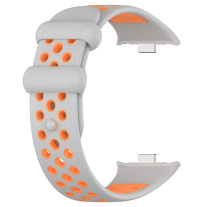 For Redmi Watch 4 Two Color Silicone Sports Watch Band(Grey Orange) - Watch Bands by PMC Jewellery | Online Shopping South Africa | PMC Jewellery