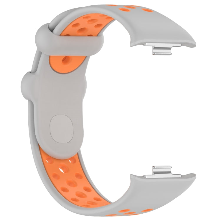 For Redmi Watch 4 Two Color Silicone Sports Watch Band(Grey Orange) - Watch Bands by PMC Jewellery | Online Shopping South Africa | PMC Jewellery