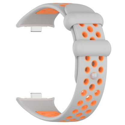 For Redmi Watch 4 Two Color Silicone Sports Watch Band(Grey Orange) - Watch Bands by PMC Jewellery | Online Shopping South Africa | PMC Jewellery