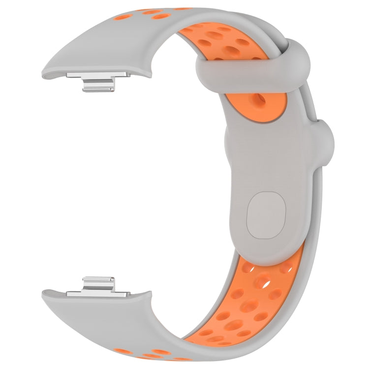 For Redmi Watch 4 Two Color Silicone Sports Watch Band(Grey Orange) - Watch Bands by PMC Jewellery | Online Shopping South Africa | PMC Jewellery