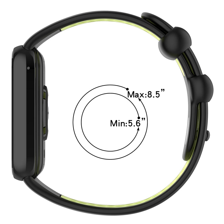 For Redmi Watch 4 Two Color Silicone Sports Watch Band(Black Yellow) - Watch Bands by PMC Jewellery | Online Shopping South Africa | PMC Jewellery