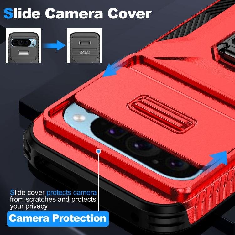 For Google Pixel 9 / Pixel 9 Pro Sliding Camshield Holder Phone Case(Red) - Google Cases by PMC TechLife | Online Shopping South Africa | PMC TechLife | Buy Now Pay Later Mobicred