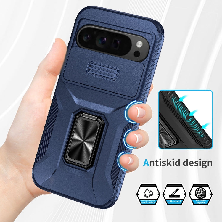 For Google Pixel 9 Pro XL Sliding Camshield Holder Phone Case(Blue) - Google Cases by PMC TechLife | Online Shopping South Africa | PMC TechLife | Buy Now Pay Later Mobicred