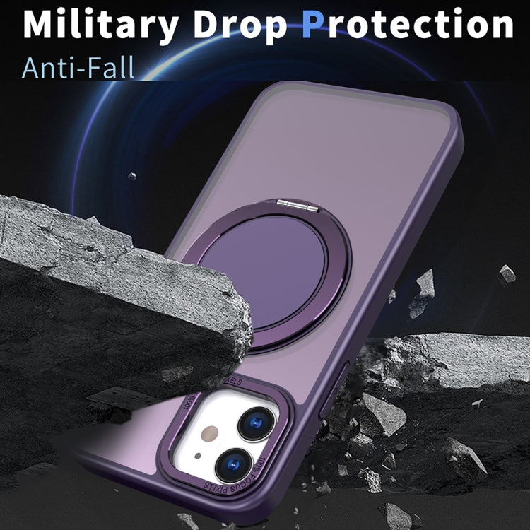 For iPhone 11 360-degree Rotating MagSafe Magnetic Holder Phone Case(Purple) - iPhone 11 Cases by PMC TechLife | Online Shopping South Africa | PMC TechLife