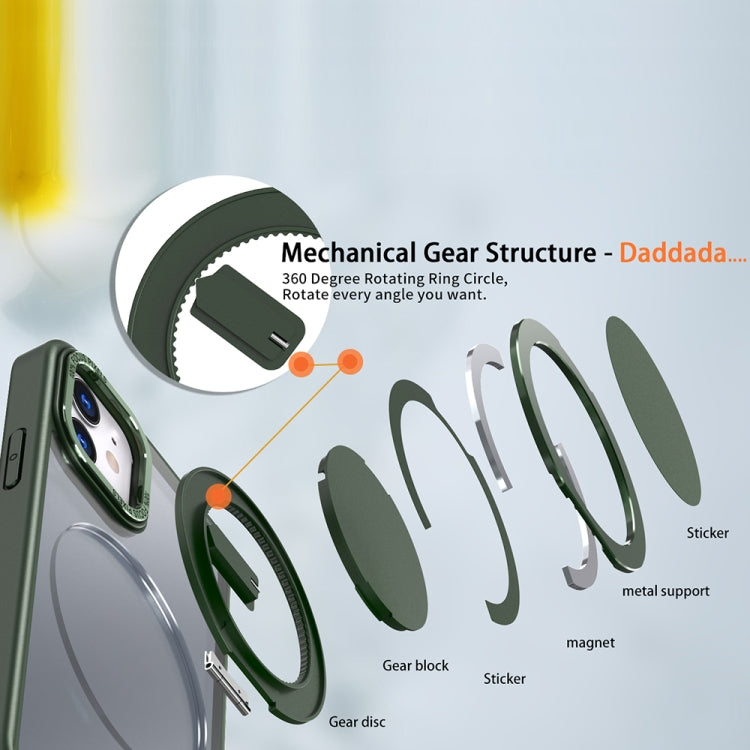 For iPhone 12 360-degree Rotating MagSafe Magnetic Holder Phone Case(Green) - iPhone 12 / 12 Pro Cases by PMC TechLife | Online Shopping South Africa | PMC TechLife | Buy Now Pay Later Mobicred