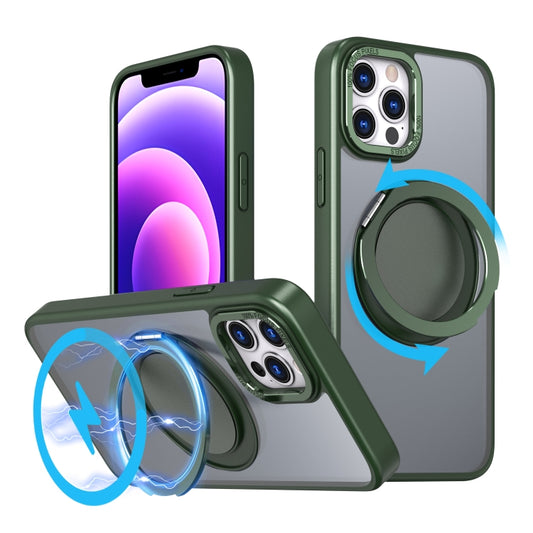 For iPhone 12 Pro Max 360-degree Rotating MagSafe Magnetic Holder Phone Case(Green) - iPhone 12 Pro Max Cases by PMC Jewellery | Online Shopping South Africa | PMC Jewellery