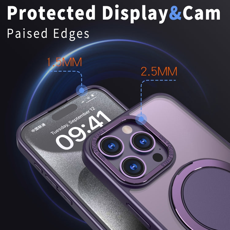 For iPhone 13 Pro 360-degree Rotating MagSafe Magnetic Holder Phone Case(Purple) - iPhone 13 Pro Cases by PMC Jewellery | Online Shopping South Africa | PMC Jewellery