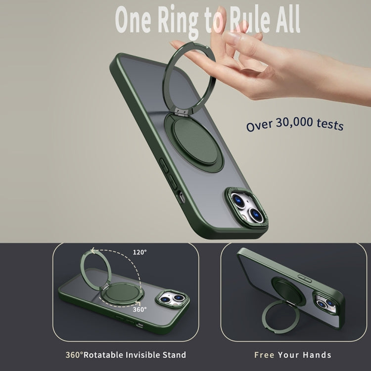 For iPhone 14 Plus 360-degree Rotating MagSafe Magnetic Holder Phone Case(Green) - iPhone 14 Plus Cases by PMC TechLife | Online Shopping South Africa | PMC TechLife