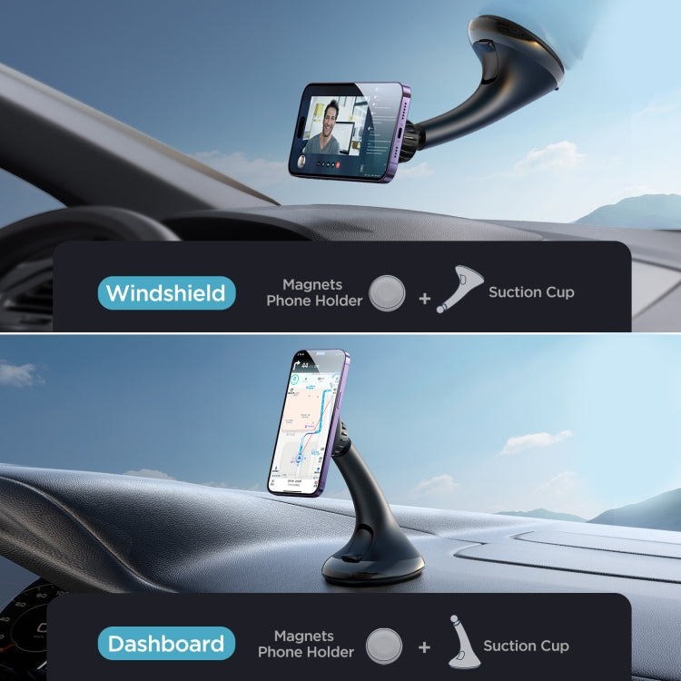 JOYROOM JR-ZS356 Magnetic Car Suction Cup Phone Holder(Black) - Car Holders by JOYROOM | Online Shopping South Africa | PMC Jewellery | Buy Now Pay Later Mobicred