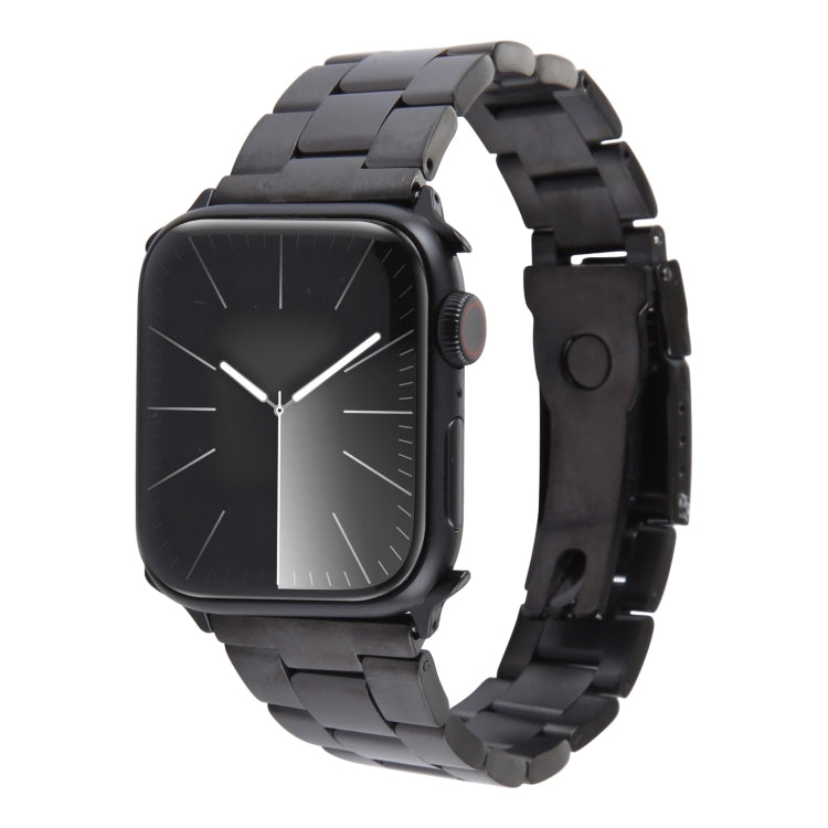 For Apple Watch Series 7 41mm Three-Bead Stainless Steel Watch Band(Black) - free shipping - PMC TechLife - Order now!