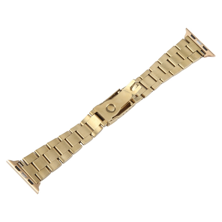 For Apple Watch SE 40mm Three-Bead Stainless Steel Watch Band(Gold) - free shipping - PMC TechLife - Order now!