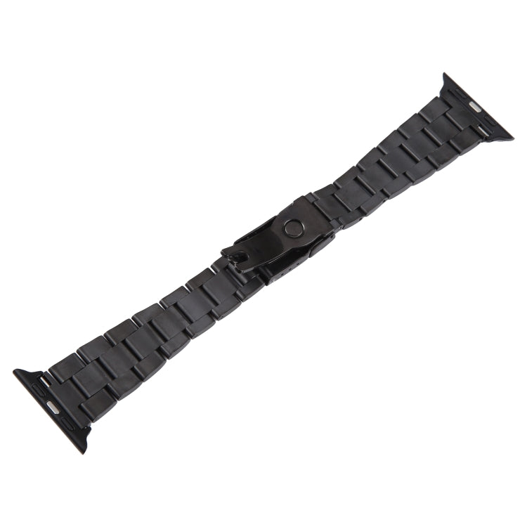 For Apple Watch 38mm Three-Bead Stainless Steel Watch Band(Black) - free shipping - PMC TechLife - Order now!