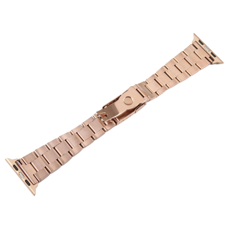 For Apple Watch 38mm Three-Bead Stainless Steel Watch Band(Rose Gold) - free shipping - PMC TechLife - Order now!