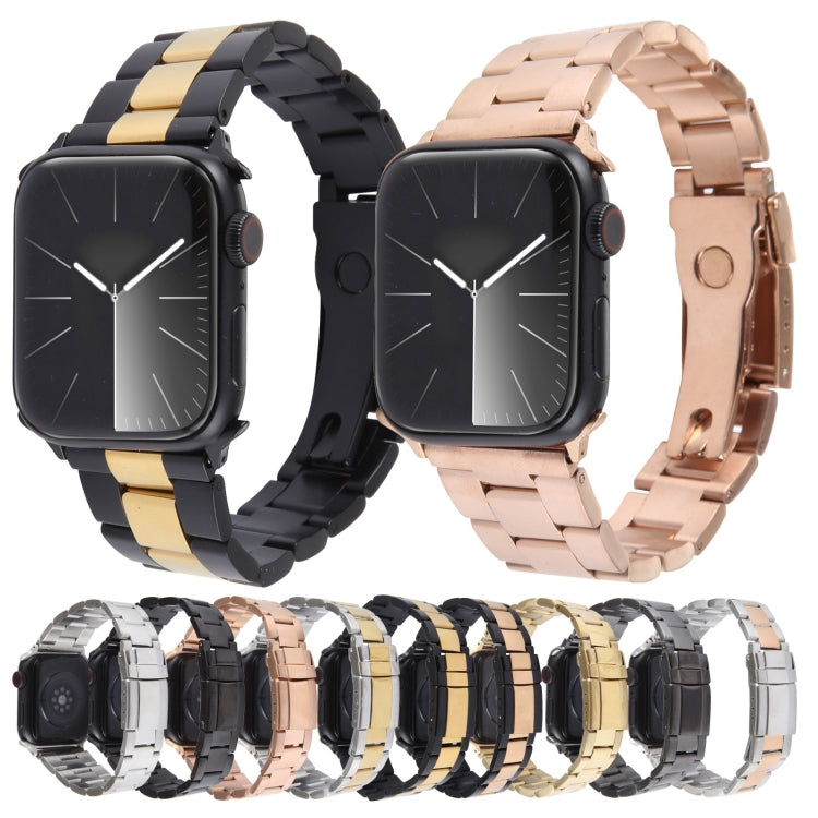 For Apple Watch Series 6 44mm Three-Bead Stainless Steel Watch Band(Silver) - free shipping - PMC TechLife - Order now!