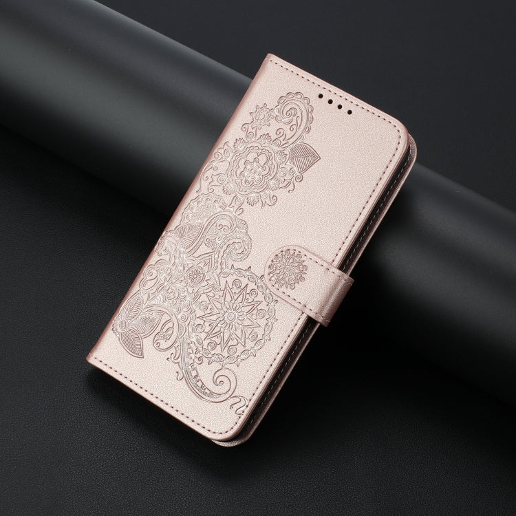 For Huawei Pura 70 Datura Flower Embossed Flip Leather Phone Case(Rose Gold) - Huawei Cases by PMC Jewellery | Online Shopping South Africa | PMC Jewellery | Buy Now Pay Later Mobicred