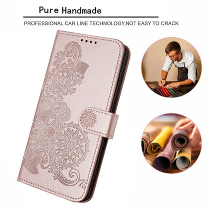 For Huawei Pura 70 Datura Flower Embossed Flip Leather Phone Case(Rose Gold) - Huawei Cases by PMC Jewellery | Online Shopping South Africa | PMC Jewellery | Buy Now Pay Later Mobicred