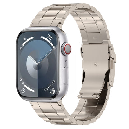 For Apple Watch Series 6 40mm Safety Buckle Trapezoid Titanium Steel Watch Band(Titanium) - Watch Bands by PMC Jewellery | Online Shopping South Africa | PMC Jewellery