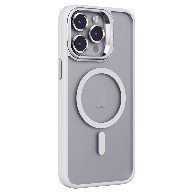 For iPhone 15 Pro Max Invisible Lens Holder PC + TPU Frosted MagSafe Phone Case(White) - iPhone 15 Pro Max Cases by PMC Jewellery | Online Shopping South Africa | PMC Jewellery