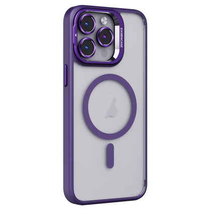 For iPhone 15 Pro Invisible Lens Holder PC + TPU Frosted MagSafe Phone Case(Purple) - iPhone 15 Pro Cases by PMC Jewellery | Online Shopping South Africa | PMC Jewellery