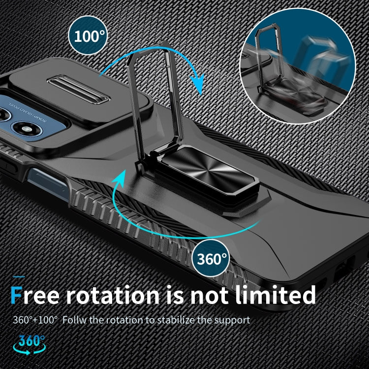 For Motorola Moto G Play 2024 Sliding Camshield Holder Phone Case(Black) - Motorola Cases by PMC Jewellery | Online Shopping South Africa | PMC Jewellery | Buy Now Pay Later Mobicred