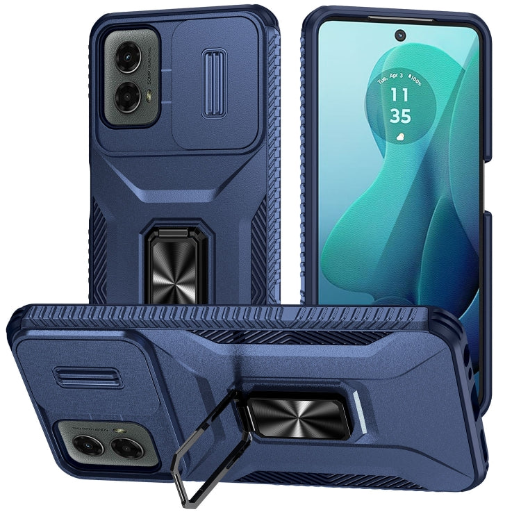 For Motorola Moto G 5G 2024 Sliding Camshield Holder Phone Case(Blue) - free shipping - PMC Jewellery - Order now!