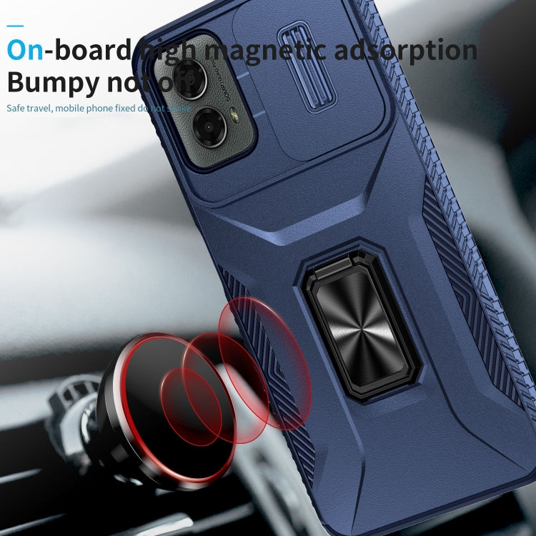 For Motorola Moto G 5G 2024 Sliding Camshield Holder Phone Case(Blue) - free shipping - PMC Jewellery - Order now!