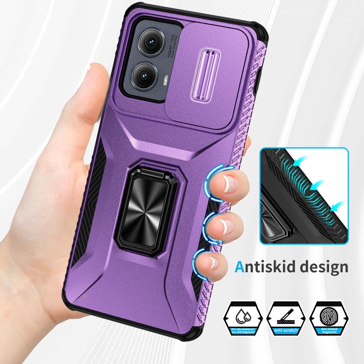 For Motorola Edge 5G 2024 Sliding Camshield Holder Phone Case(Purple) - Motorola Cases by PMC Jewellery | Online Shopping South Africa | PMC Jewellery | Buy Now Pay Later Mobicred