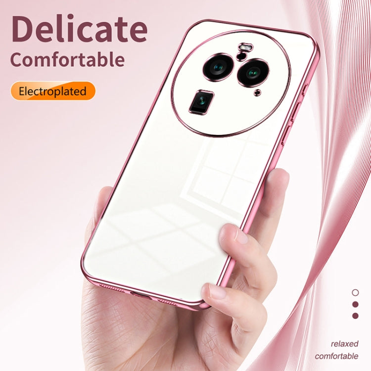 For OPPO Find X6 Pro Transparent Plating Fine Hole Phone Case(Purple) - OPPO Cases by PMC TechLife | Online Shopping South Africa | PMC TechLife | Buy Now Pay Later Mobicred