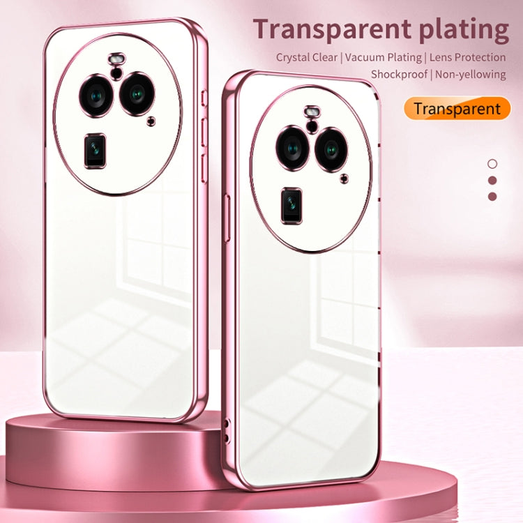 For OPPO Find X6 Pro Transparent Plating Fine Hole Phone Case(Transparent) - OPPO Cases by PMC TechLife | Online Shopping South Africa | PMC TechLife | Buy Now Pay Later Mobicred