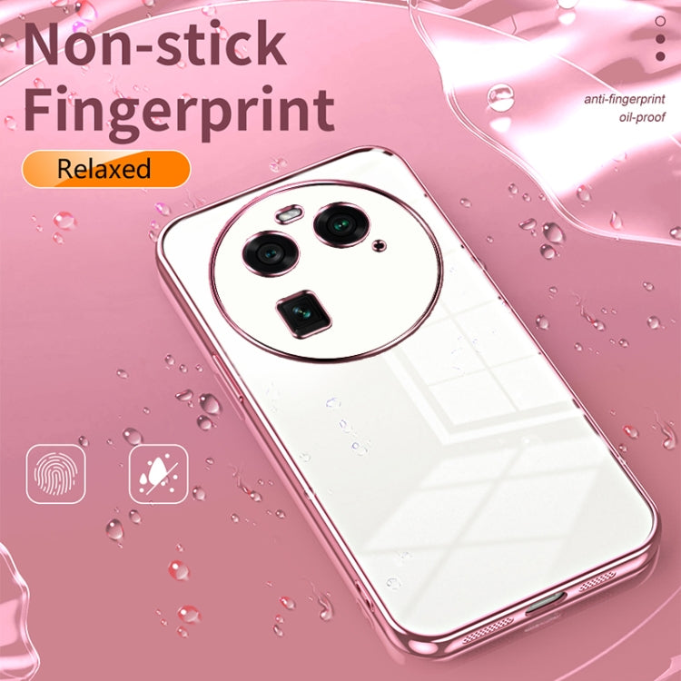 For OPPO Find X6 Transparent Plating Fine Hole Phone Case(Pink) - OPPO Cases by PMC TechLife | Online Shopping South Africa | PMC TechLife | Buy Now Pay Later Mobicred